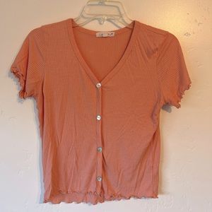 Light Pink Lettuce Trim T Shirt